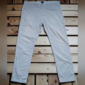 J.Crew Stretch Cotton Twill Light Gray Men's Chino Pants Straight Leg Size 36X32